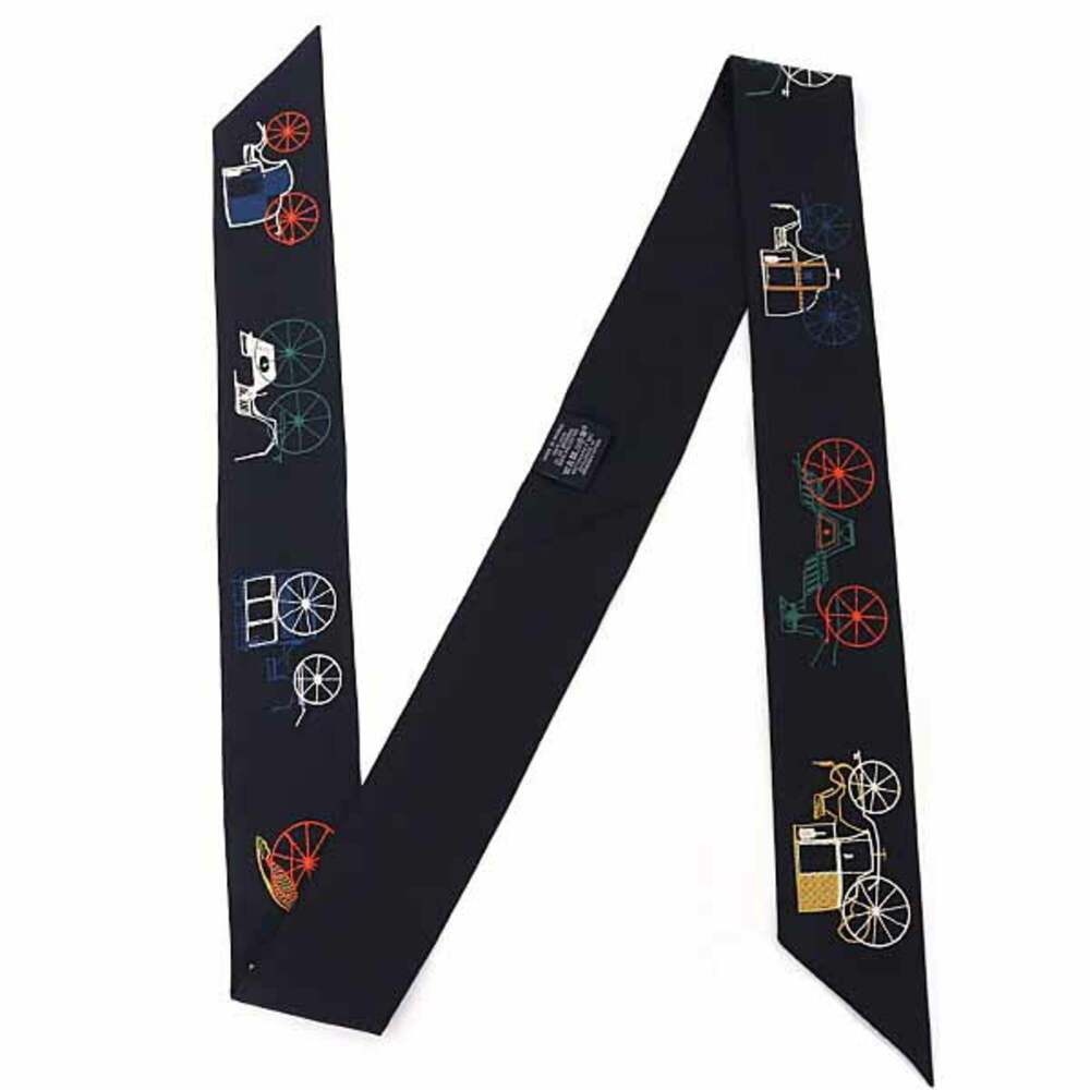 HERMES Black Silk Scarf - Picture 2 of 6